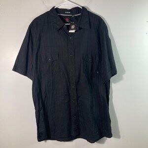 Mens Ocean Current Cotton Button Shirt Short Sleeve‎ Black 2XL NWT